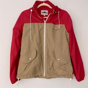 Penfield x Madewell Red and Tan Two Toned Rain Jacket